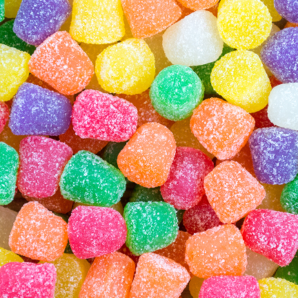 Various colored gummies.